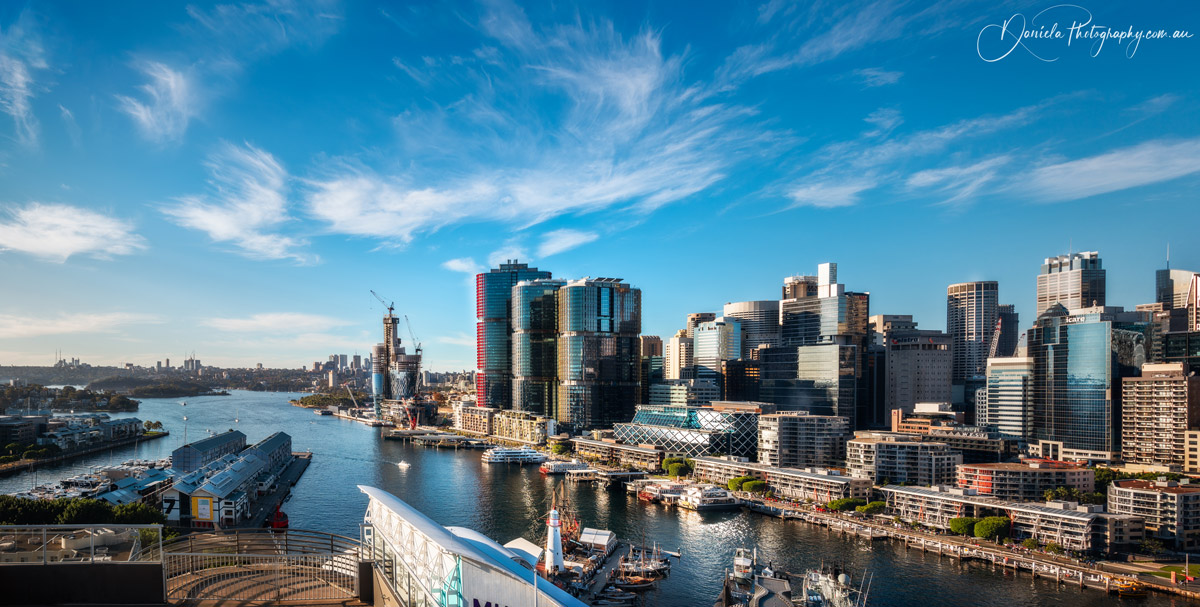 Australia Sydney City and Barangaroo Panoramic View form Darling Harbour